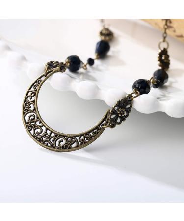 Shop Jovono Boho Head Chain - Water Drop & Hollow Pattern Hair Accessory for Women & Girls - Bronze & Black - Buy Online on GoSupps.com