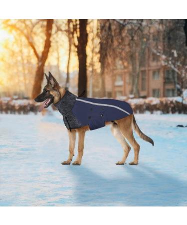 Slowton Navy Blue Winter Coat for Dogs | Warm Polar Fleece Jacket with Turtleneck & Waterproof Design | Adjustable & Windproof Vest for Small Pets - Buy Online on GoSupps.com