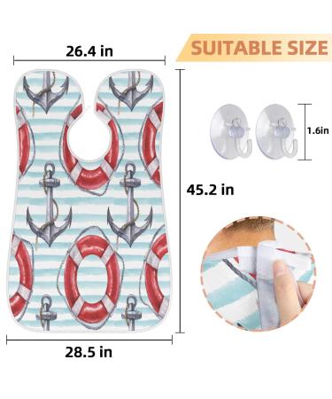 Anchor Lifebuoy Beard Bib Apron - Waterproof Hair Catcher for Men | Non-Stick Grooming Cape with Suction Cups - Perfect Gift for Shaving & Trimming - Buy Online on GoSupps.com