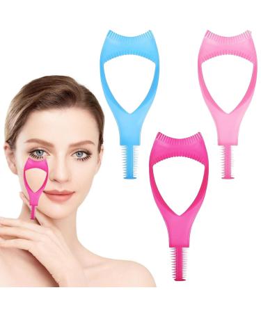 LIAMGUS 3 in 1 Mascara Shield Applicator Guard 3 PCS Make-up Eyelid Shield Eyelash Shield Eyelash Comb Cosmetic Tool Eyelash Combs for Women Girls Beginners
