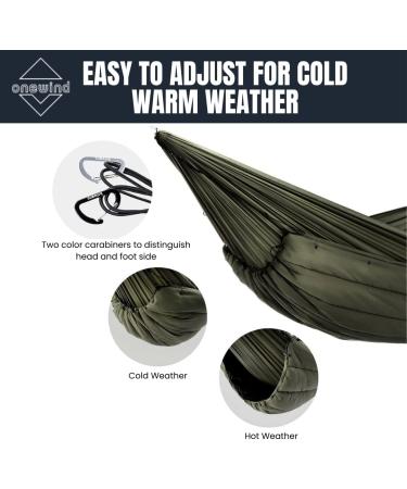 Onewind Double Hammock Underquilt - 3-4 Season Ultralight Camping Quilt, Portable for Hiking & Backpacking - 20F-40F - OD Green Combo - 82 x 52 - Warm Insulation - Buy Online on GoSupps.com