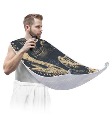 Beard Bib Apron Skeleton Dinosaur Beard Hair Catcher for Men Shaving Fathers Day Anniversary Christmas Gifts for Dad Husband Beard Bib with 2 Suction Cups