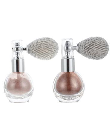 FOYTOKI 2pcs Spray Glitter Highlighting Powder Face High Gloss Spray Shimmer Sparkle Pressed Spray Plastic
