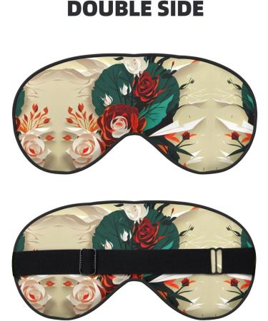 Luxury Red Rose Floral Double-Sided Sleep Eye Mask | Soft Blindfold with Adjustable Strap | Light Blocking for Restful Sleep - Buy Online on GoSupps.com