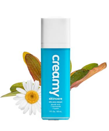 Buy Creamy Skincare 10% Glycolic Moisturizer - Exfoliating Face Cream with Glycolic Acid & Niacinamide | Hydrating & Nourishing 1 fl oz - Buy Online on GoSupps.com