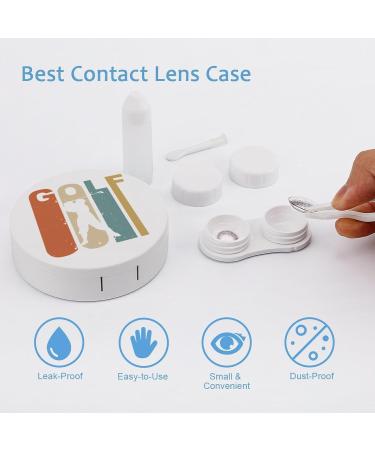 Retro Golf Ball Contact Lens Case with Mirror - Portable Cute Storage Box - Buy Online on GoSupps.com