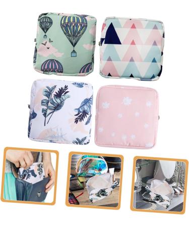 Oatipho 4-Piece Travel Storage Bags for Women | Washable Cotton Pad Coin Napkin & Tampon Holders - Ideal for Period Essentials & Organization - Buy Online on GoSupps.com
