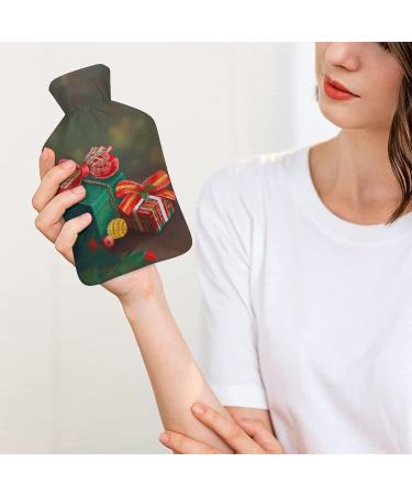 Christmas Hot Water Bottle with Plush Cover | Warm Hand Warmer for Adults & Kids - 26.5x15.3cm | International Shipping - Buy Online on GoSupps.com