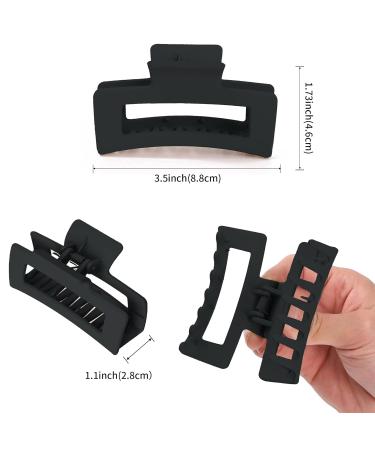 Vsiopy 3.5 Inch Large Hair Clip 6 Pack for Thick Curly Hair - Non Slip Claw Clips in Brown, Black, Blue - Matte Strong Hold Rectangle & Double Row Hair Jaw Clips - C Series - Buy Online on GoSupps.com