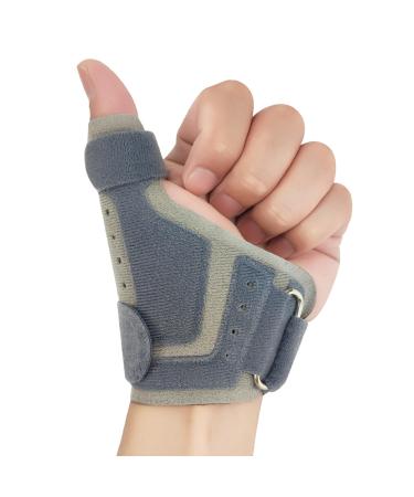 SONGQEE Upgraded Thumb Support Splint Right Left Hand Breathable Thumb Brace Thumb Support for Arthritis Thumb Stabilizer for Tenosynovitis CMC Joint Repetitive Injury Trigger Thumb Pain Relief Updated Breathable Grey