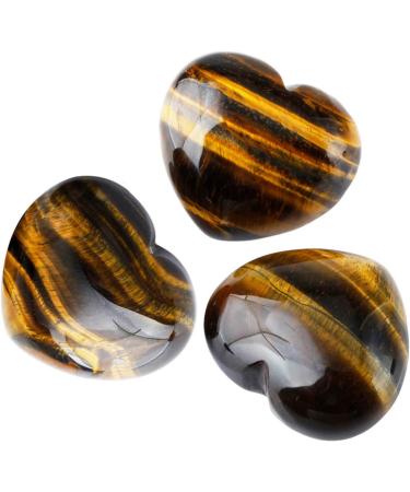 Nupuyai Tiger's Eye Heart Palm Worry Stone - Chakra Reiki Healing Crystal Love Stone - 45mm (Brown/Tiger's Eye) - Buy Online on GoSupps.com