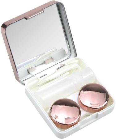 Buy NATUCE 2PCs Contact Lens Container Set - Travel-Friendly with Mirrors - Pink & Rose Gold - Ideal for Home & Travel - Buy Online on GoSupps.com