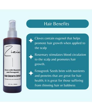 Cloves, Fenugreek, Rosemary Hair Growth Spray for Men and Women - Thickens, Repairs, and Strengthens Dry Hair with Aloe Vera, Oregano, Hibiscus - Balanced Hair Growth Enhancer - Buy Online on GoSupps.com