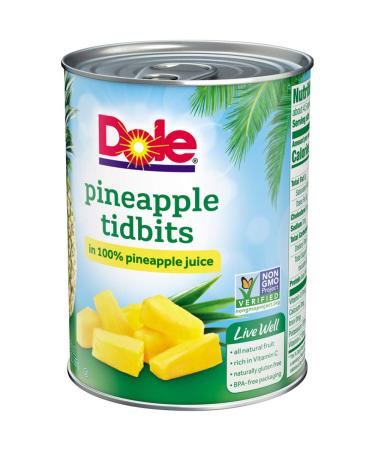 DOLE Pineapple Tidbits in 100% Pineapple Juice 20 oz. Can - Buy Online on GoSupps.com