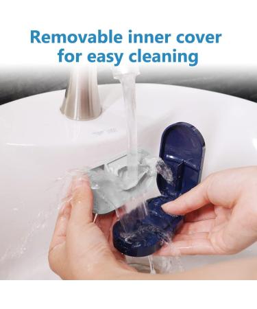 ACWOO Small Pill Tablet Cutter - Portable 2-in-1 Pill Splitter & Dispenser in Blue - Ideal for Elderly, Children, Pets - Cut Small and Large Pills with Ease - Buy Online on GoSupps.com