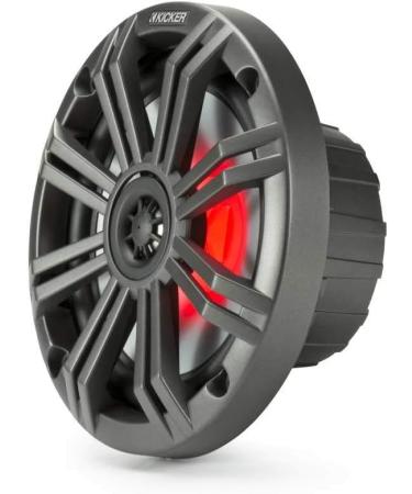 Kicker KM 6.5 Marine Speakers with UV Treatment, Charcoal/White Grilles & 7 Color LED System - Buy Online on GoSupps.com