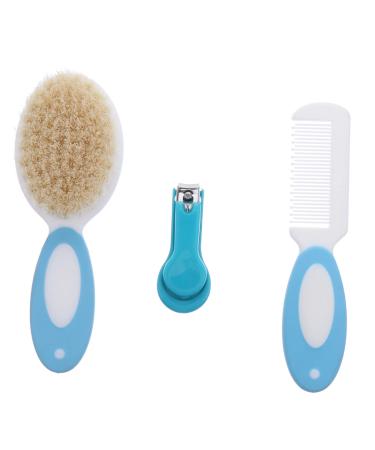 Hemoton 3pcs Wool Brush Natural Hair Brush Infant Nail Clippers Infant Hair Brush Soft Baby Hair Brush Newborn Nail Clippers Baby Wool Brush Shower Brushes Baby Wool Brush Set Wool Brushes