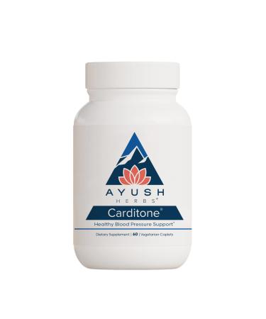 Ayush Herbs Carditone  Doctor-Formulated Natural Blood-Pressure Support  Trusted for Over 30 Years  Ayurvedic Herbal Supplement  60 Vegetarian Tablets