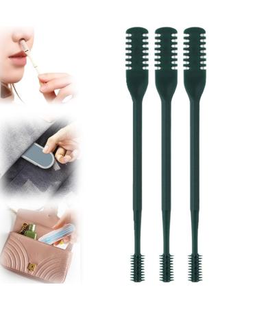 2 in 1 Nose Hair Trimmer Mini Double Sided Portable Nasal Hair Cutter Manual 360 Rotating Nose Hair Remover Tools for Men and Women /1630 Dark Green