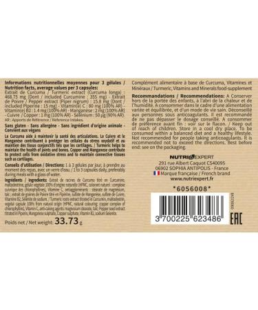 NUTRIEXPERT - Turmeric Synergy + - Maintains the health of joints bones and cartilage - Enriched with mineral antioxidants - Contributes to the formation of collagen - Vegan - Pack of 3 products - Buy Online on GoSupps.com
