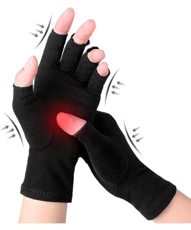 Compression Arthritis Gloves for Men & Women - Fingerless for Rheumatoid & Osteoarthritis Relief - Ideal for Typing & Daily Use (Black M - Buy Online on GoSupps.com