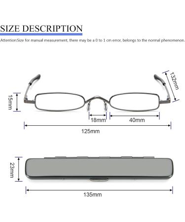 MMOWW 3-Pack Mini Metal Reading Glasses for Men & Women | Classic Spring Hinge | Lightweight Visual Aid | Includes Black Blue & Gray Frames (2.0x) - Buy Online on GoSupps.com