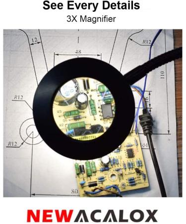 Flexible Gooseneck LED 3X Magnifier Lamp with Strong Magnetic Base for Hands-Free Positioning - Buy Online on GoSupps.com