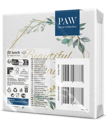 PAW 3-Layer Colorful Napkins (33x33 cm) - 20 Count Perfect for Birthdays Weddings & Celebrations - Buy Online on GoSupps.com