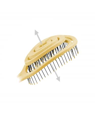 Chiara Ambra Spiral Hairbrush - Eco-Friendly Yellow Hair Brush for Curls & Long Hair | Scalp Massage Brush for Women Men & Children - Buy Online on GoSupps.com