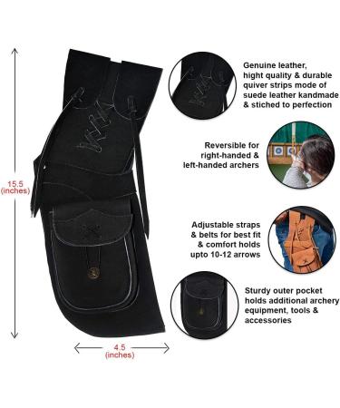 UNIVERSE ARCHERY Leather Belt Loop Hip Quiver | Handmade Arrow Holder Bag with Pockets | 5 Color Options Available - Buy Online on GoSupps.com