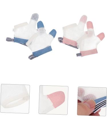 AOKWAWALIY Baby Mittens 2 Pairs Ring Biting Gloves Thumb Protector Kids Teething Mittens Finger Sucking Guard Correction Net Breathable Baby Kids Gloves - Buy Online on GoSupps.com