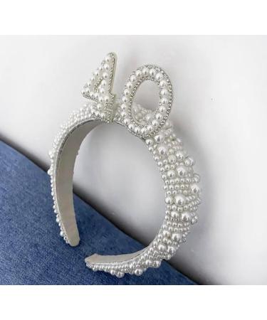 Generic 40th PEARL BIRTHDAY HEADBAND- Birthday Headpiece Its My 30th Birthday Tiara Crown Girl Women Rhinestone Birthday Headband Birthday Party Supplies - Buy Online on GoSupps.com