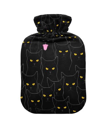 Cute black cats heat bottle with reference heat bottles for pain relief heat bottle water bag Warming water bed Warmer for pregnant women 2l