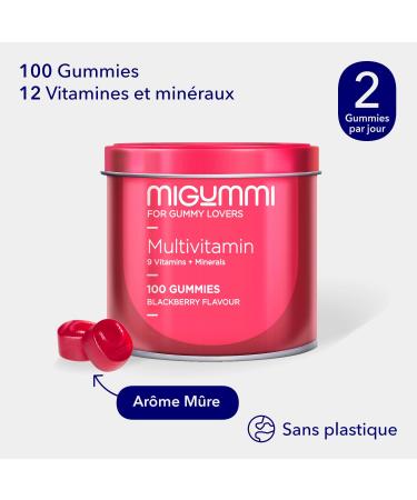 Multivitamin Gummies | 100 Natural Blackberry Flavor Gummies | Vitamins C D B12 E A B6 B5 Folic Acid Biotin Biotin Zinc Iodine Choline | 12 Vitamins & Minerals | Vegans - Buy Online on GoSupps.com