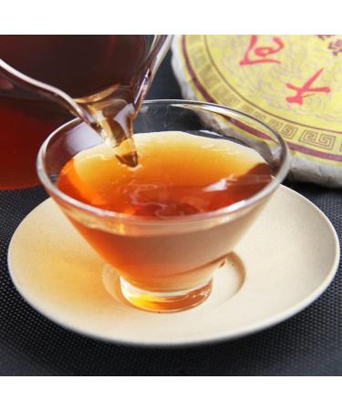 HQZM Yunnan Old Puerh Mature Tea Strong Tea Flavor Aged Fermented Dry Storage Menghai Qizi Cake 357g - Buy Online on GoSupps.com