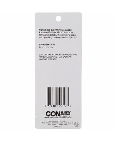 Conair 55327z Shower Cap Assorted Pastel Colors 3 Count - Convenient and Stylish Protection - Buy Online on GoSupps.com