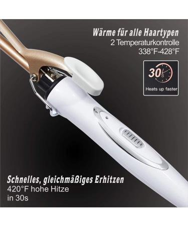 Reyke 9mm Mini Curling Iron - Professional Ceramic Adjustable 120-220 Fast Heating Includes Heat-Resistant Glove & Hair Clips for International Shipping - Buy Online on GoSupps.com