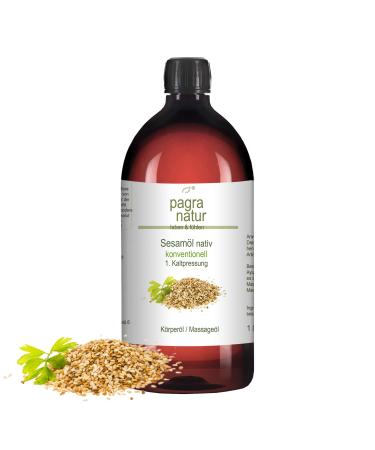 pagra natur sesame oil virgin 1st cold pressing conventional 1l - massage oil - Buy Online on GoSupps.com