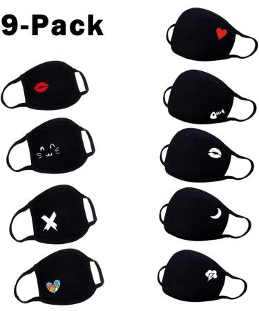 Packs Adults Protect_Cover_Mask Reusable Washable Floral Print Boys Girls Mouth Protection Nolvety Adjustable Earloops 9pcs - Buy Online on GoSupps.com