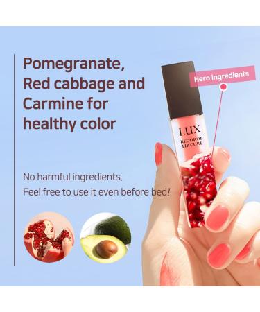 Natural Shine LUX REDDROP Lip Cure - Long Lasting Gel with Pomegranate Tint | Exfoliator & Plumping Peptide | Nourishing Formula with Natural Oils & Ceramides (0.16oz) - International Shipping Available - Buy Online on GoSupps.com