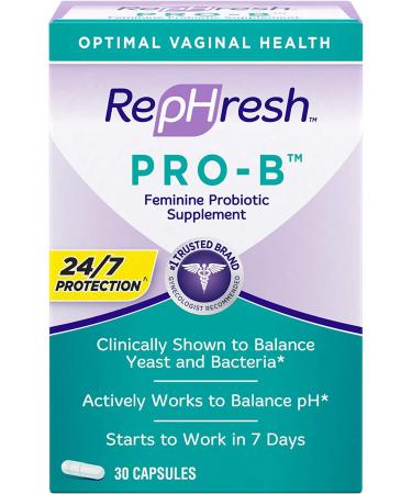 Rephresh Pro-B Probiotic Feminine Supplement - 30 ea (Pack of 2) 30 Count (Pack of 2)
