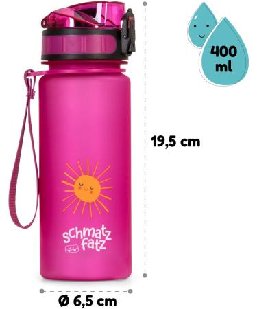 Schmatzfatz 400ml Children s Drinking Bottle - Leak-Proof BPA-Free Flavor-Neutral with Fruit Insert - Perfect for School & Kindergarten - Purple Sun Design - Buy Online on GoSupps.com