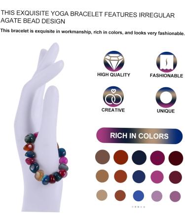 CALLARON 4 Pcs Colorful Stone Bracelet Miss Natural Stone Elasticity Gemstone Beads 1.2X8CMx2pcs Random Colorx2pcs - Buy Online on GoSupps.com