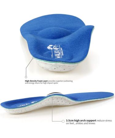 Walkomfy Full Length Orthotic Inserts - Arch Support Insoles for Flat Feet & Plantar Fasciitis - Metatarsal Support for Men & Women (Blue Size 11.02 - Buy Online on GoSupps.com