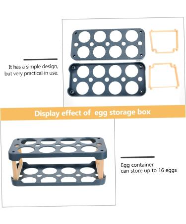 OSALADI Box Egg Carton Egg Holder Bandejas Para Comida Cutlery Tray Household Refrigerator Plastic re-usable Blue 22.3X10.1X8.9CM - Buy Online on GoSupps.com
