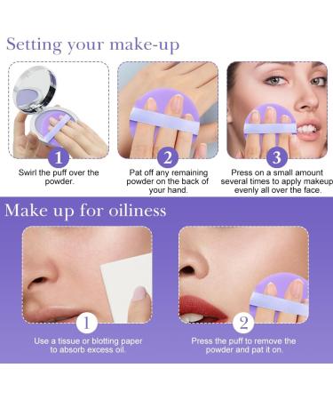 Horuili Face Oil Controlling Powder Face Setting Powder Makeup Powder Fixer Oil Control Face Pressed Powder Face Setting Powder Matte Long-Lasting (Purple) - Buy Online on GoSupps.com