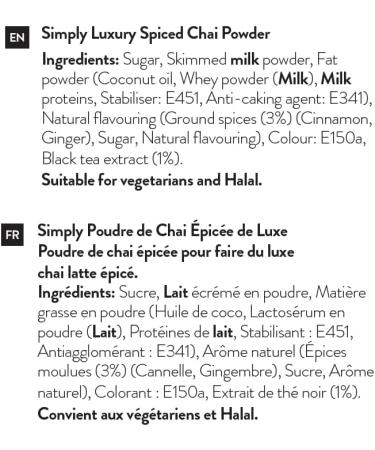 Luxury Spiced Chai Powder - Perfect for Lattes & Iced Lattes | Vegetarian-Friendly | 1kg - Buy Online on GoSupps.com