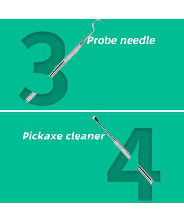 AP.DISHU 6-Piece Tooth Cleaning Set - Premium Stainless Steel Tartar Remover Dental Probe Scaler & Anti-Fog Mirror | Ships Internationally - Buy Online on GoSupps.com