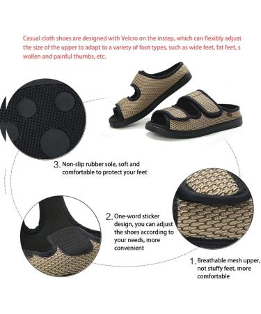 XINTU Men's Diabetic Orthopedic Slippers - Extra Wide Adjustable Sandals for Arthritis Edema - Black (Size 11.5) - Buy Online on GoSupps.com
