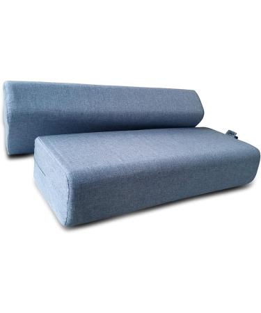 NGT Rectangular Yoga Bolster Pillow for Meditation and Support - Washable Suede Pillowcase - Blue - Buy Online on GoSupps.com